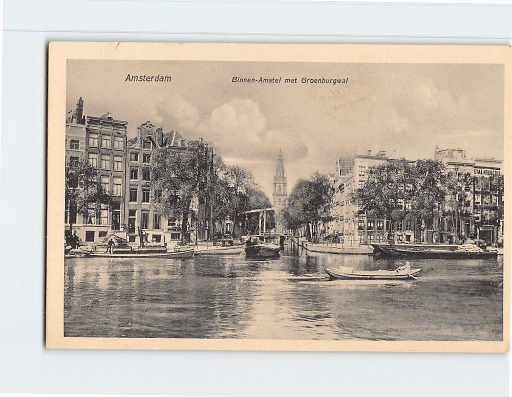 Postcard Groenburgwal Canal Amsterdam Netherlands