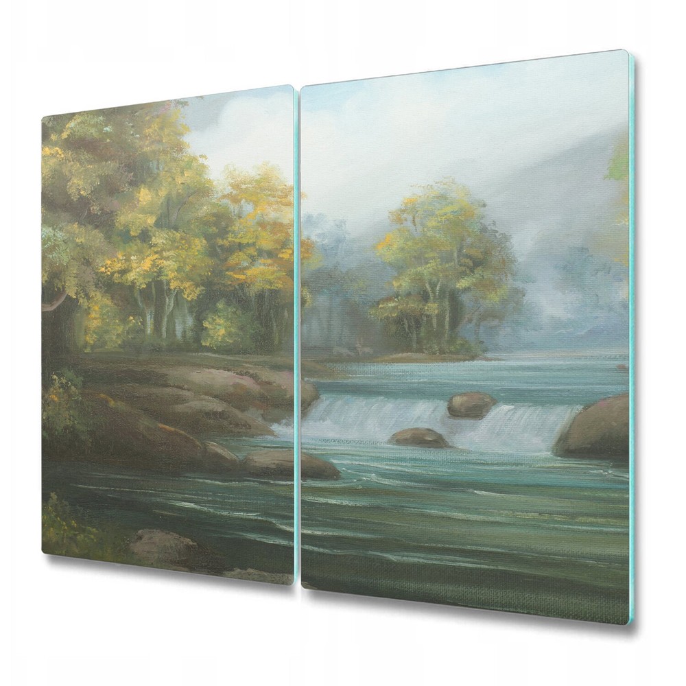 Glass Chopping Board Oil Waterfall waterfall river woodland misty forest wild