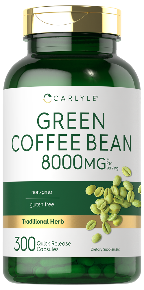 Green Coffee Bean Extract 8000mg | 300 Count | Non-GMO, Gluten Free | by Carlyle