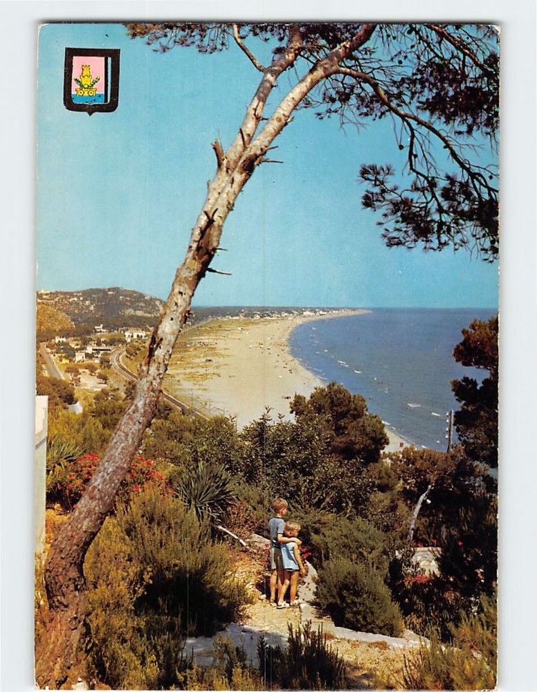 Postcard General view of the Beach Castelldefels Spain