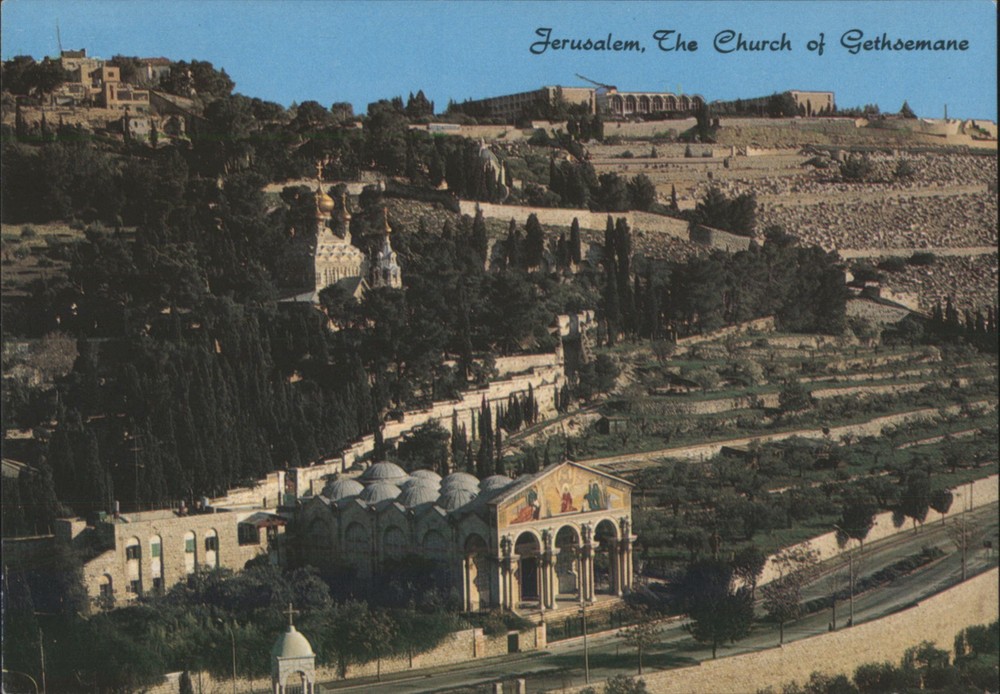 Jerusalem, Israel The Church of Gethsemane, Nations Original Vintage Postcard