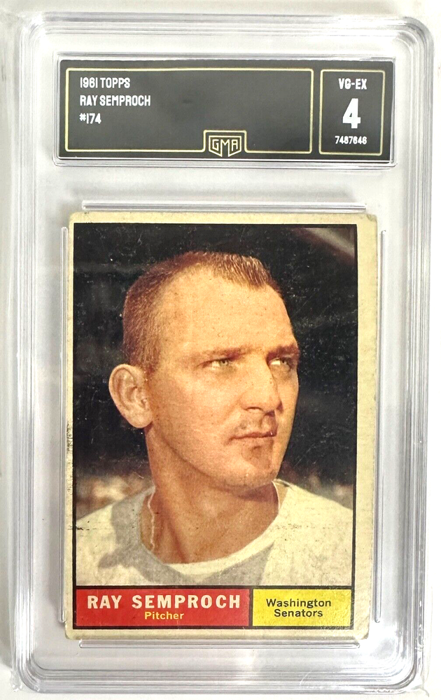 Vintage 1961 Topps #174 Ray Semproch Graded Baseball Card