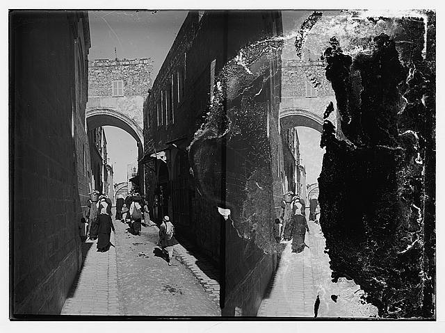 Photo:Jerusalem Palestine 1900s Old City Street Archway Scene