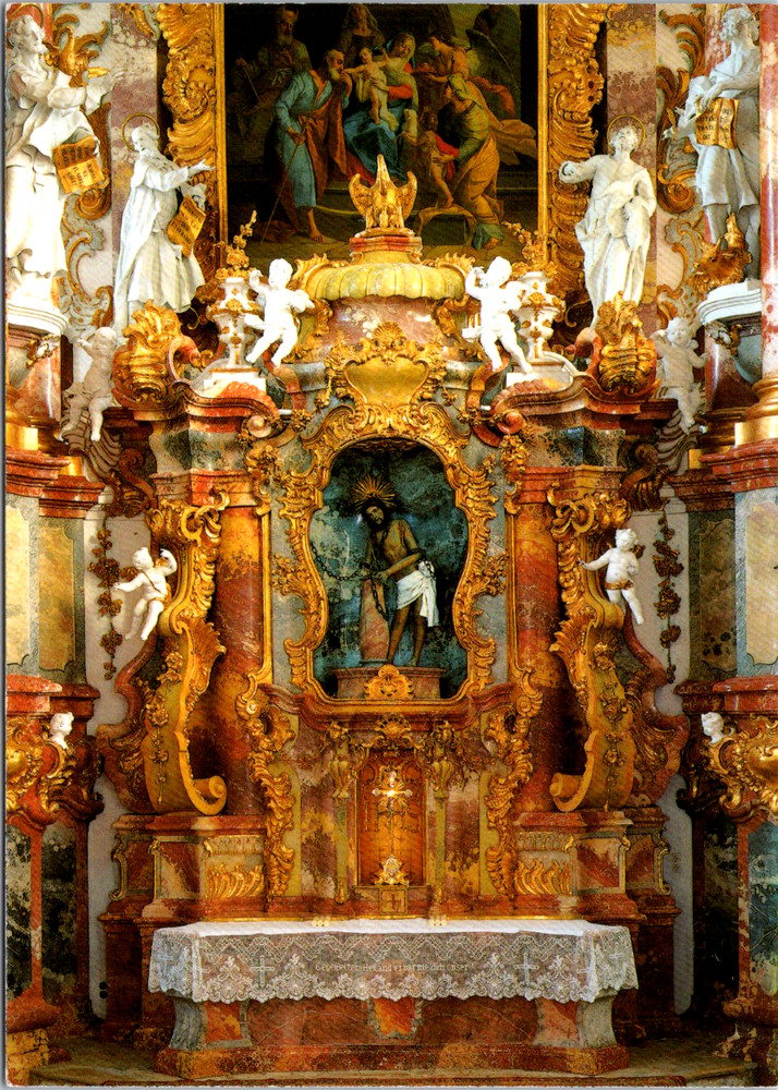 Vintage Postcard Wieskirche Pilgrimage Church Interior Germany