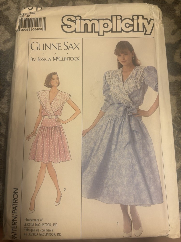 Simplicity 8009 Sewing Pattern Gunne Sax/jessica McClintock Size 12 Bust 34 80’s