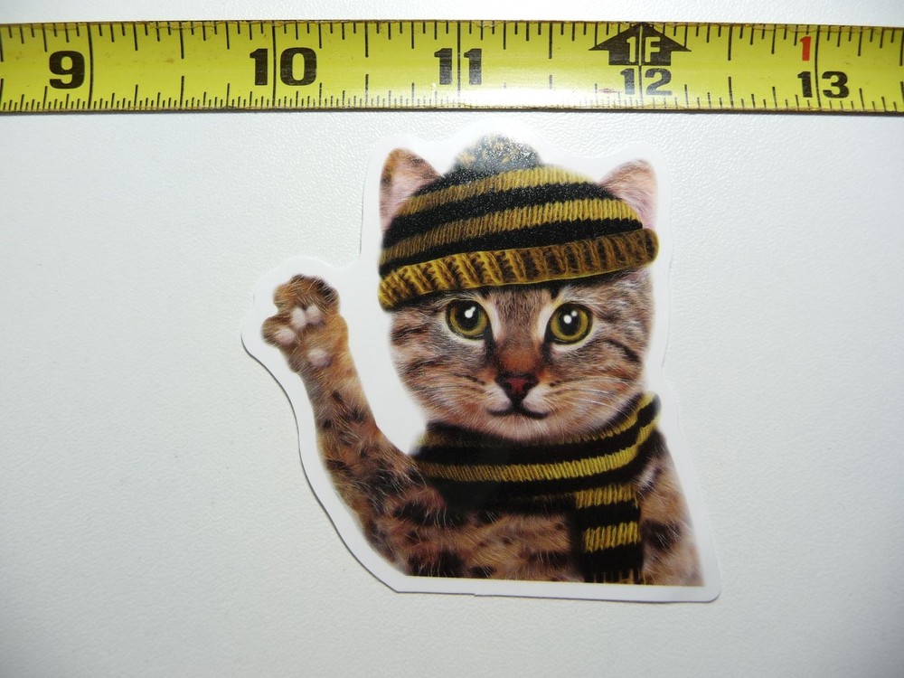 Cat Scarf Beanie Decal Sticker for Pet Lovers and Feline Homes
