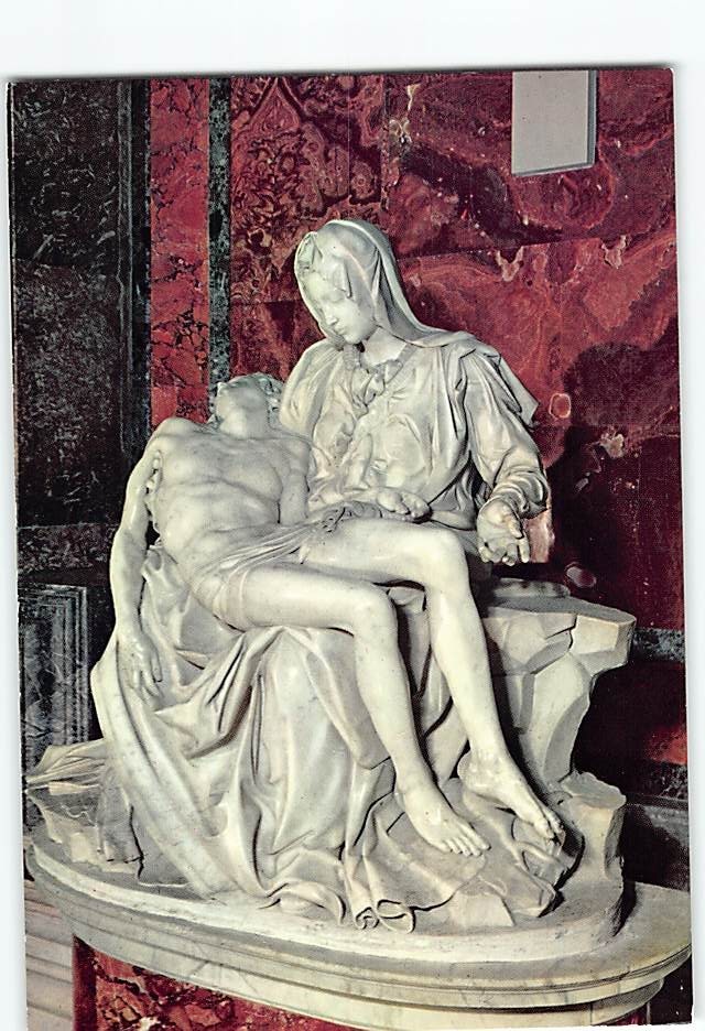Postcard La Pieta Sculpture by Michelangelo St. Peter's Basilica Vatican