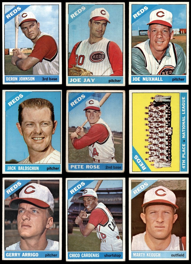1966 Topps Cincinnati Reds Near Team Set 3 - VG 7286586 (21 / 30 cards)