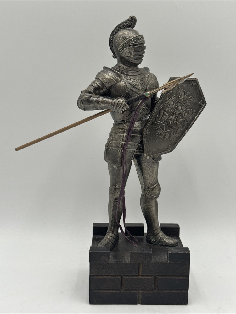 Medieval Knight Figurine Armor Shield Sword Cast Iron? Steel Metal Japan 11in