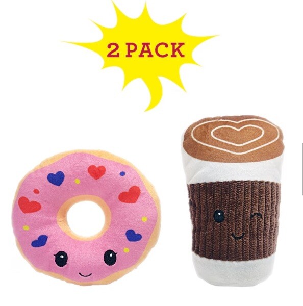 Valentine's Day Pink Donut Coffee Cup Plush Toy Stuffed Gift