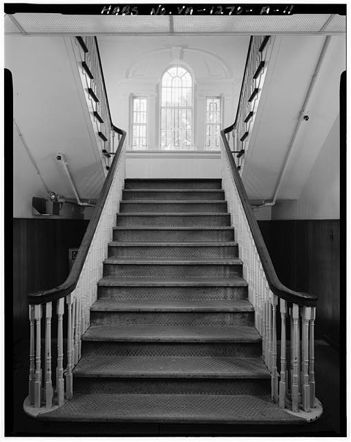 11. MAIN BUILDING. INTERIOR VIEW SOUTH MAIN STAIR WEST WING. - Arlington Hall