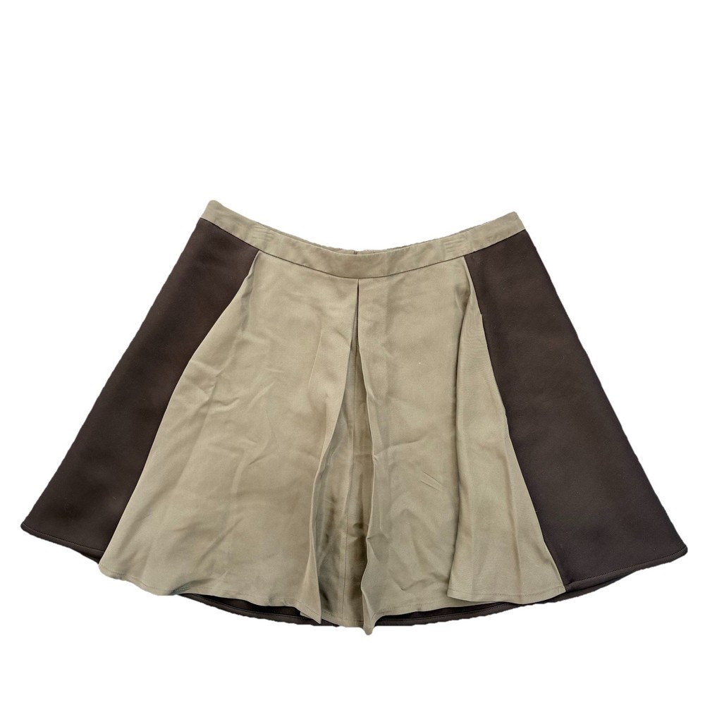 Balenciaga Silk Size 40 Women’s Olive Black Mini Skirt GUC Classic Normcore
