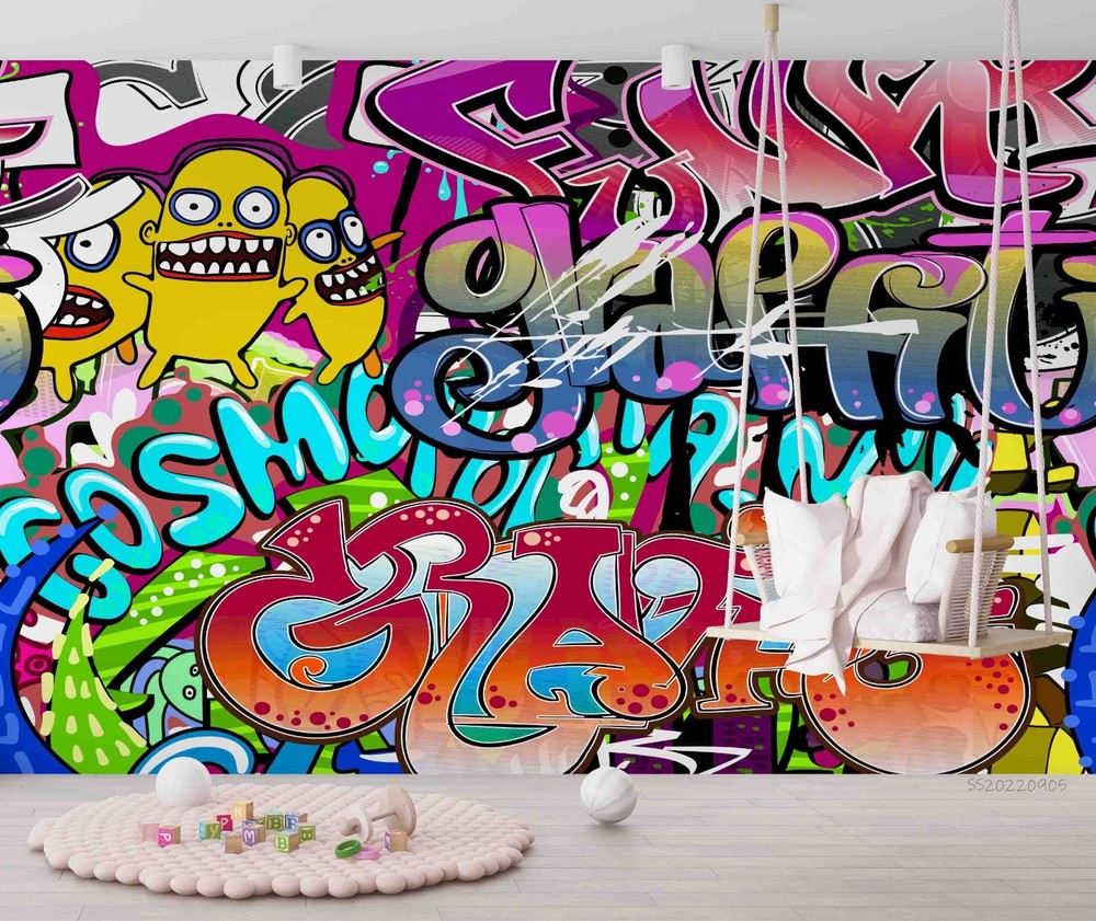 3D Abstract Artistic Graffiti Wall Murals Wallpaper Murals Wall Sticker-image
