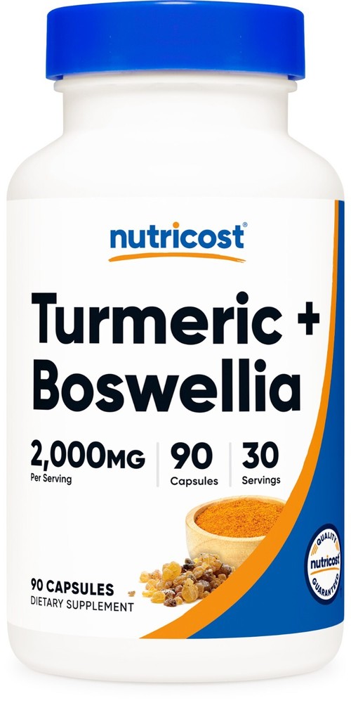 Turmeric and Boswellia Supplement with BioPerine 2000mg 90 Capsules