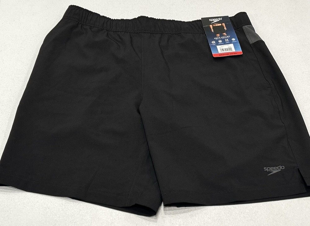 Speedo Men's Hydro Tech Volley Swim Shorts, Black, Size M (32/34)