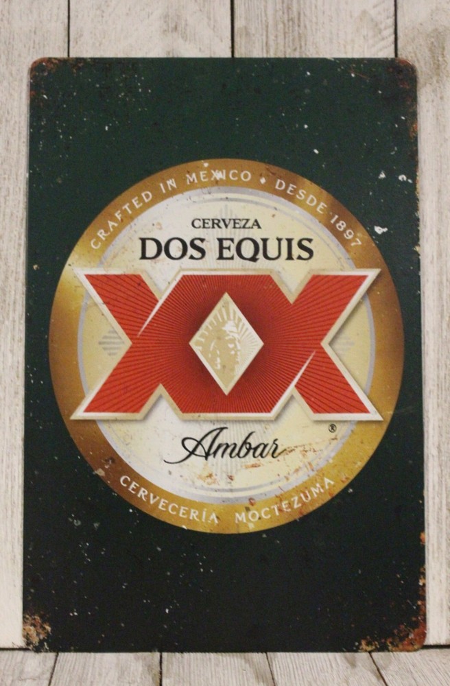 Dos Equis XX Tin Metal Sign Beer Mexican Cerveza Restaurant Decor Bar Cantina XZ