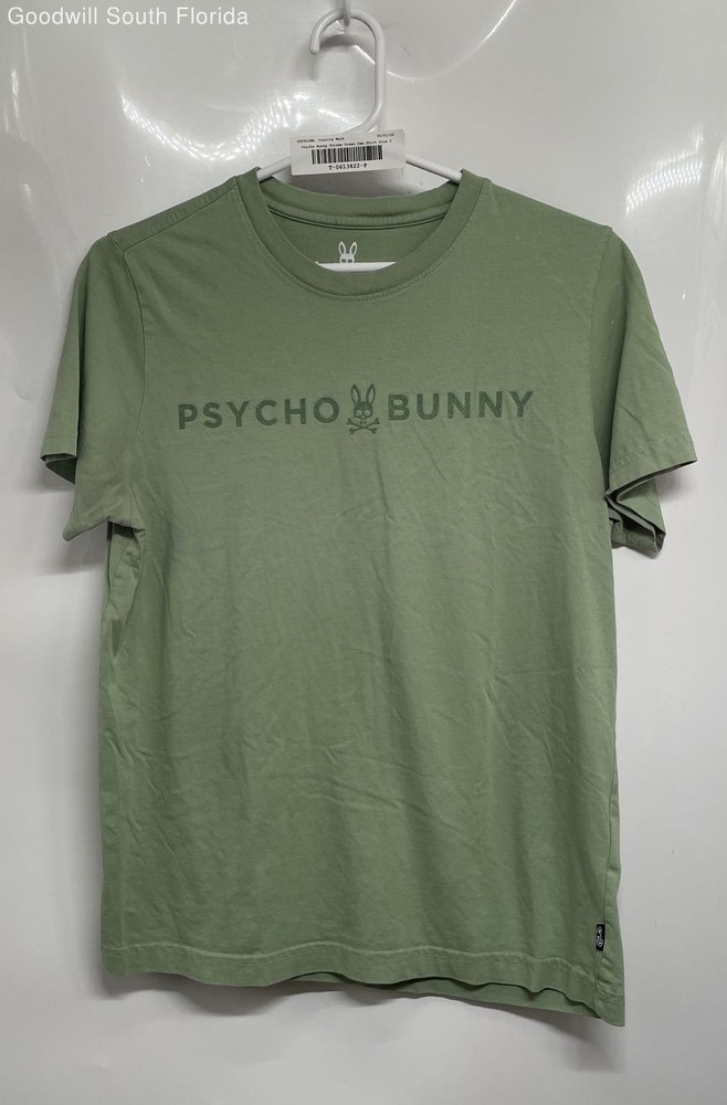 Psycho Bunny Unisex Green Pima Cotton Short Sleeve Logo Pullover T-Shirt Size 3