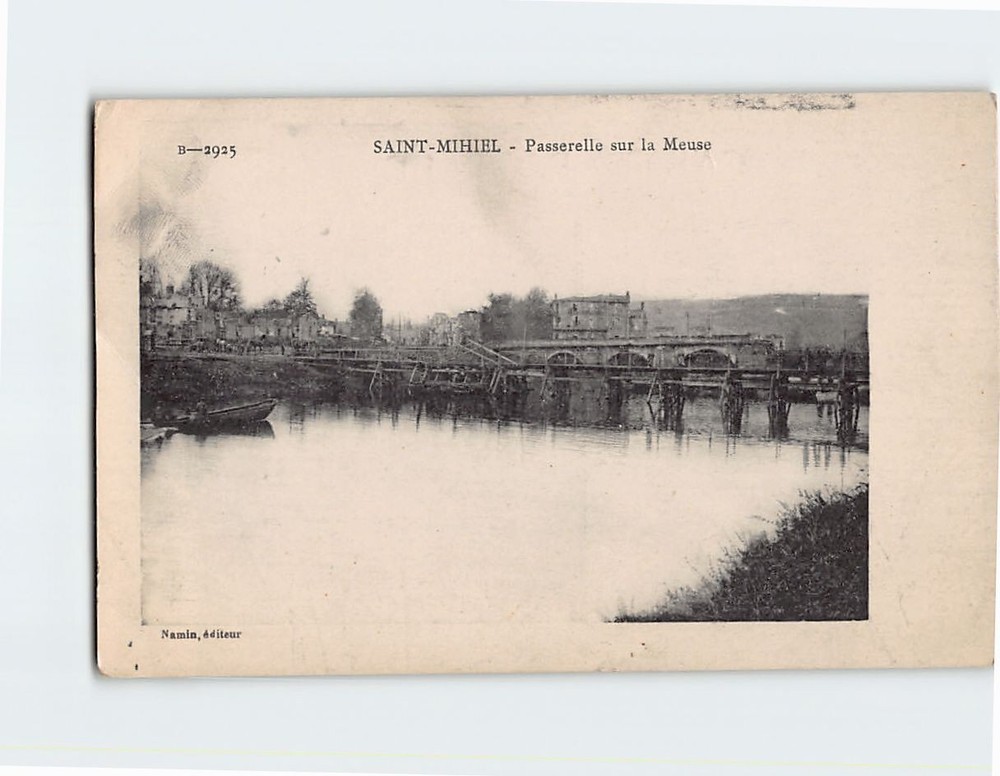 Postcard Footbridge over the Meuse Saint Mihiel France