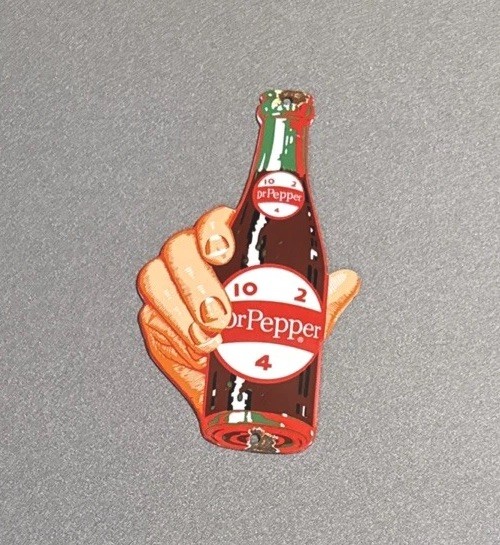 Vintage Dr Pepper Soda Cola Bottle Porcelain Sign Car Gas Truck Motorcycle Oil