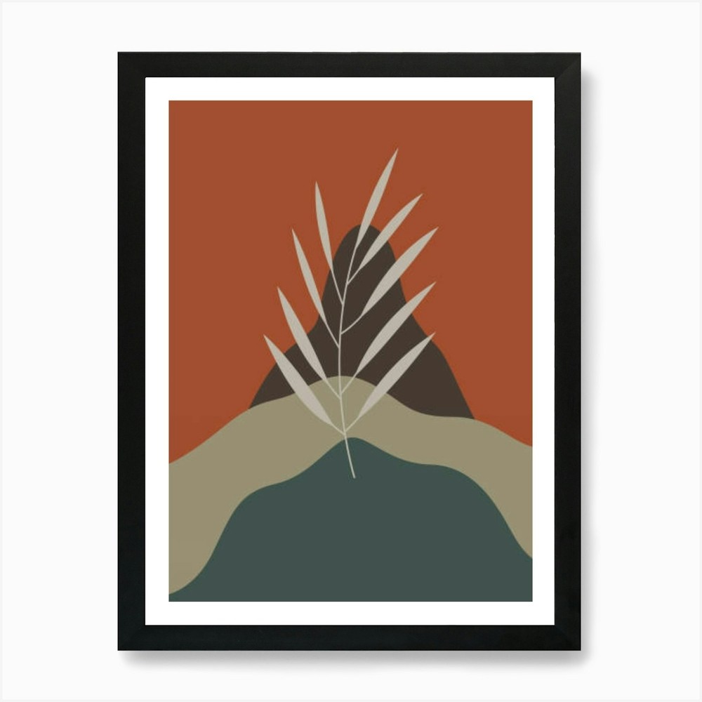 Mountain Tree Art Print Framed Canvas Wall Decor Poster
