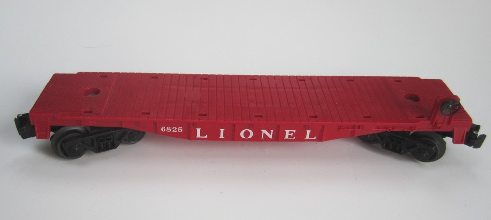 Lionel #6825 O Gauge Red Flat Train Car 1:48 Scale Model Railroad Freight Nice