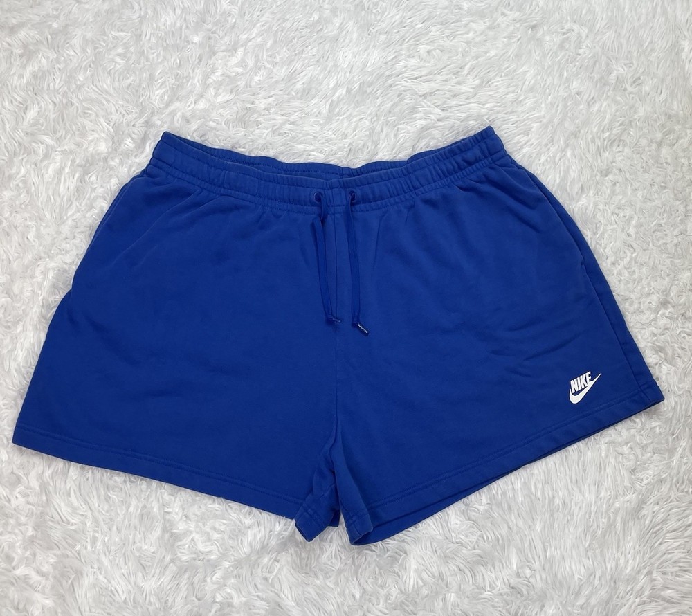 Nike Sportswear Club Fleece Women’s Plus Size 1X Shorts Blue Cotton Gym CU8600