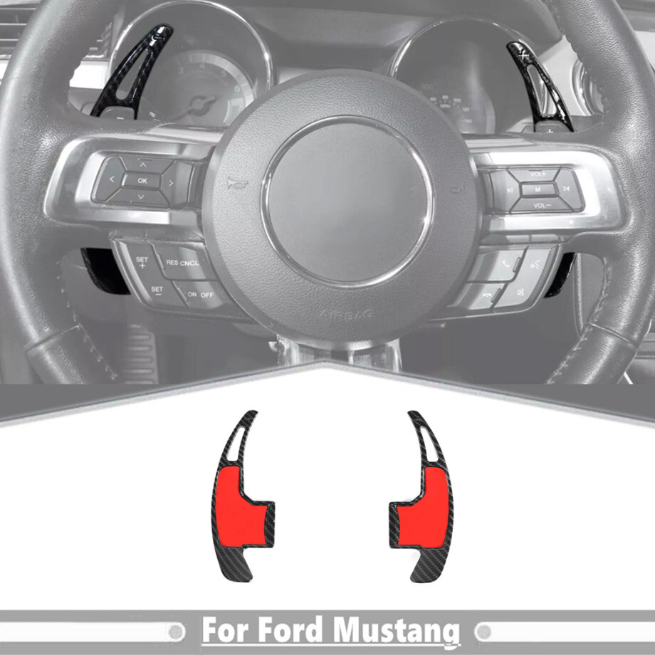 Fit 15-25 Fitd Mustang Car Steering Wheel Shift Paddle Shifter Extension-Carbon