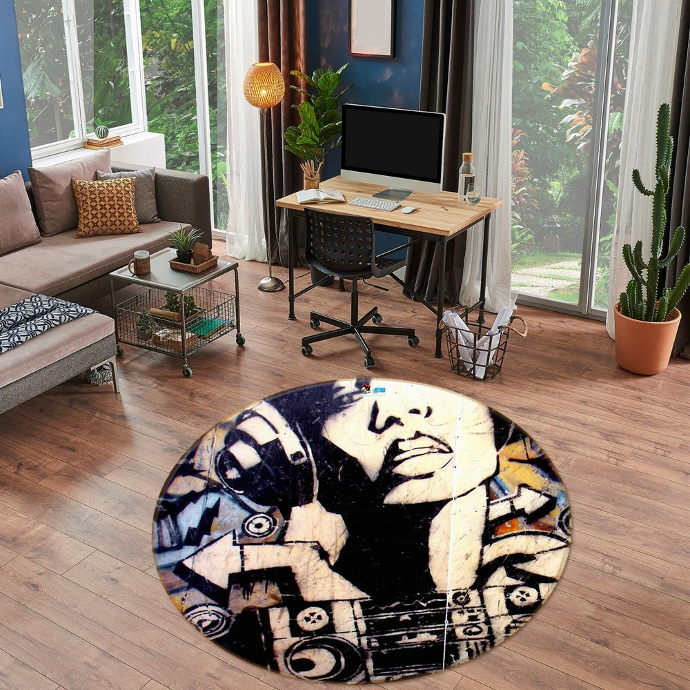3D Graffiti Wall Man NAO9886 Game Rug Mat Elegant Photo Carpet Mat Fay