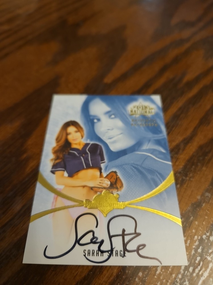 Benchwarmer 2013 Sarah Stage National Autograph Gold Foil Card Auto Playboy