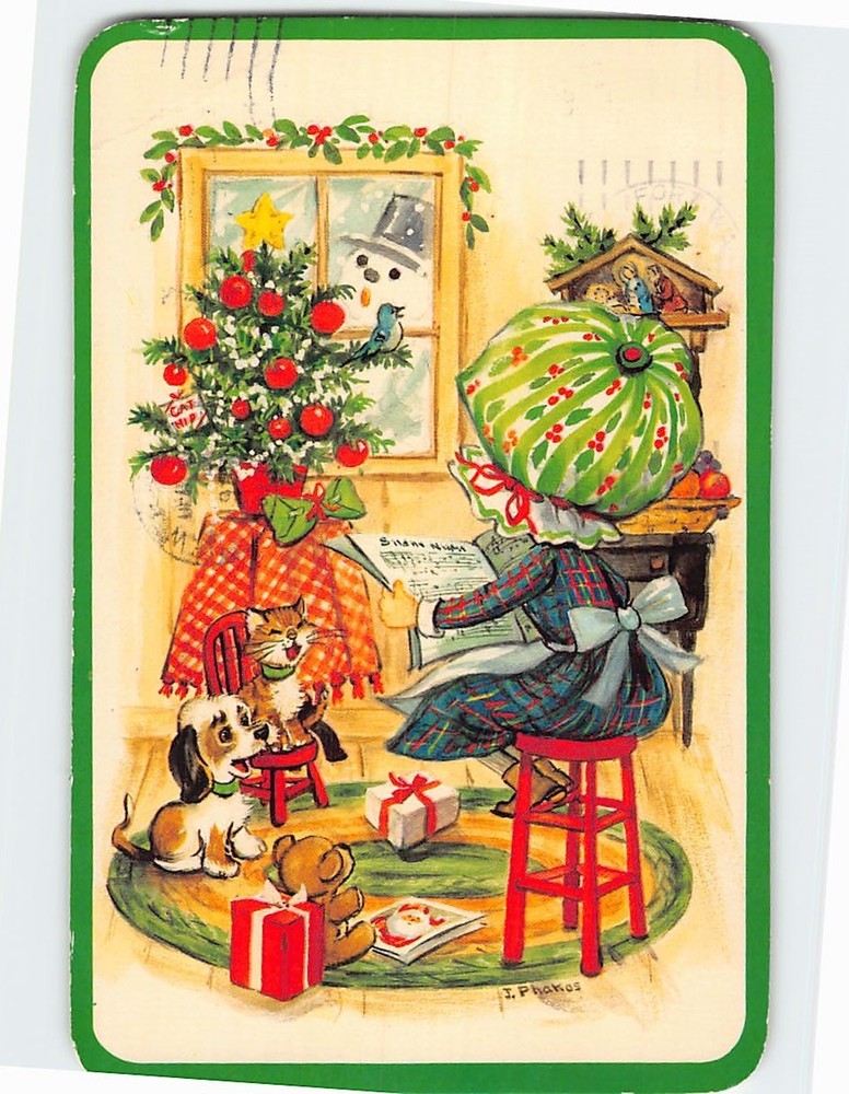 Postcard Kitten & Puppy by J. Phakas