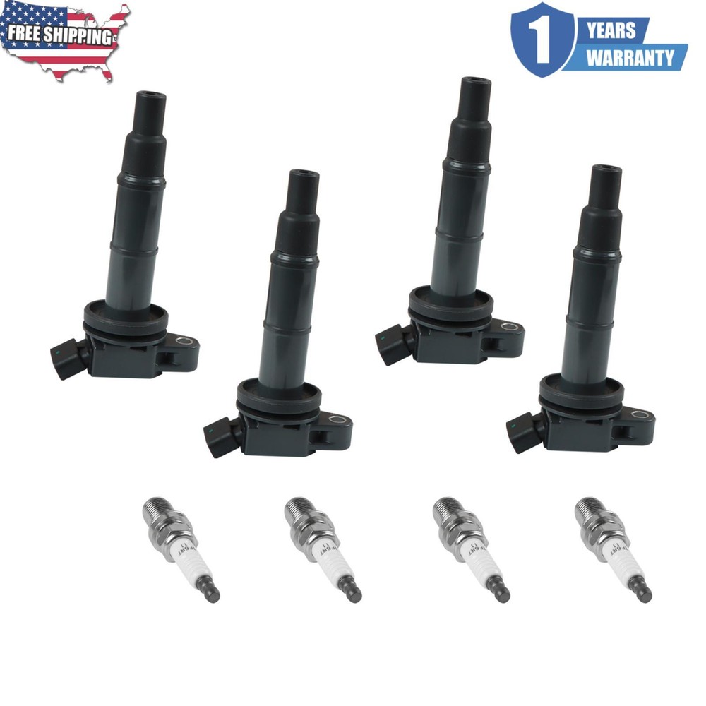 4x Ignition Coil and 4x Iridium Spark Plug For 2002-2011 Toyota Camry 2.4L UF333
