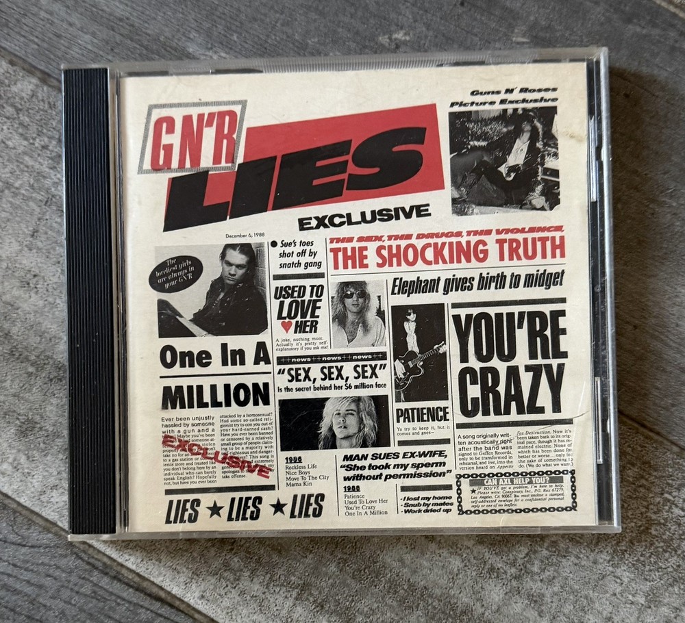 Guns N' Roses GN'R Lies CD 1986 1988 Geffen Records 8 Tracks Songs USA