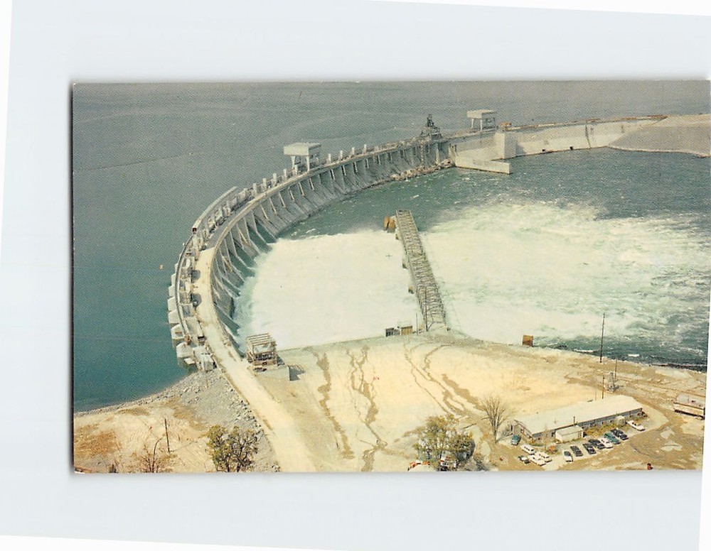 Postcard Aerial view of the Long Sault Control Dam Massena New York USA