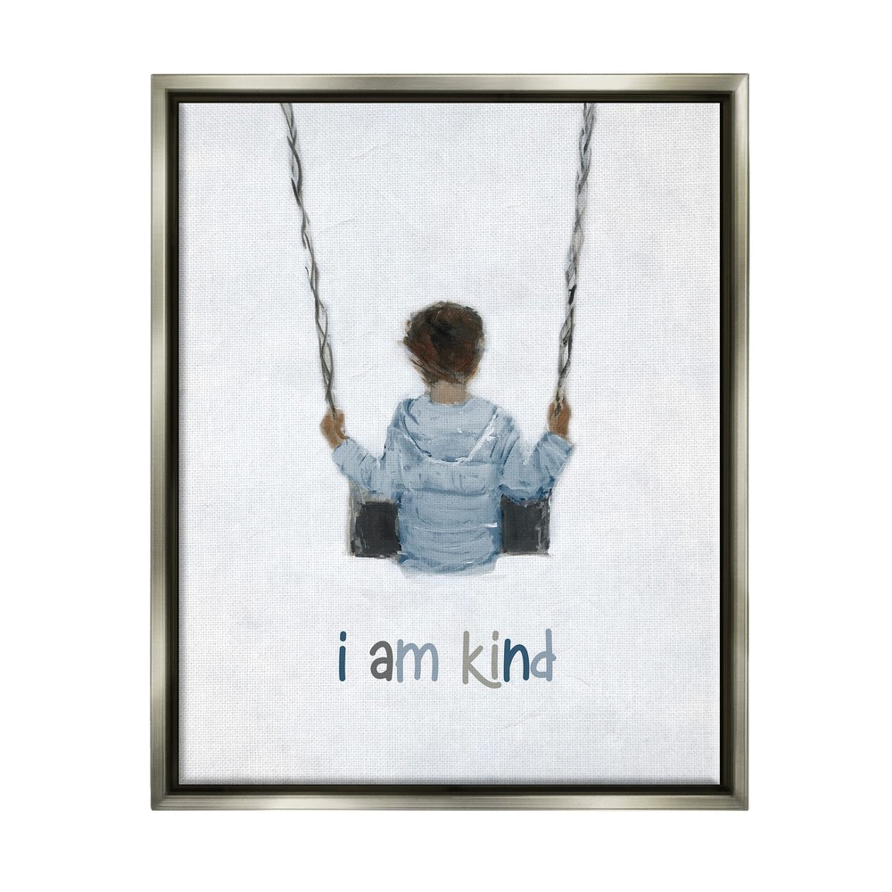 I am Kind Motivational Playing on Swing Floating Framed Wall Art, Design By S...