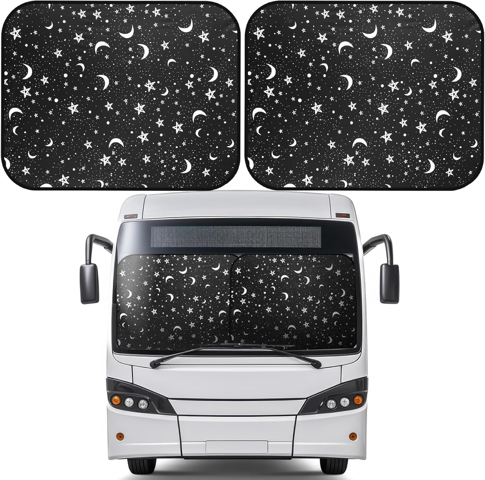 2-Pack RV Windshield Sun Shade 41.5x50 Inch UV Reflective Heat Protector