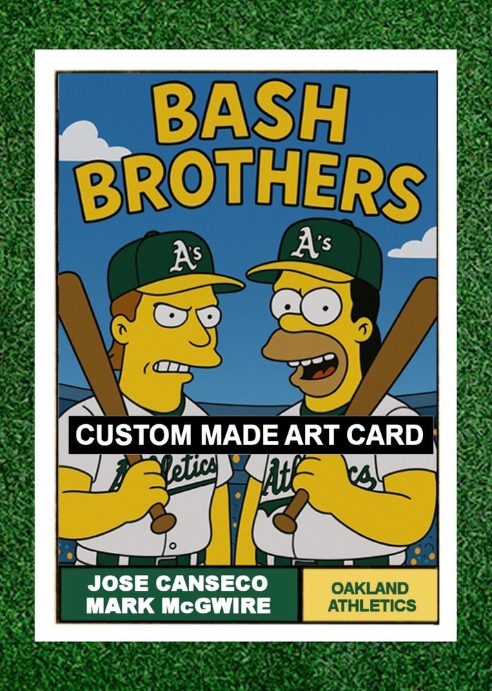 Jose Canseco  Mark McGwire Bash Brothers Custom Made ACEO Art Card Simpsons