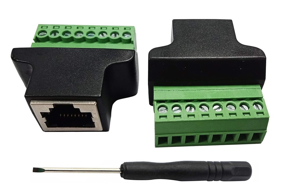 RJ45 Female Plug to 8P 8C Female Bolt Screw terminals Ethernet Net Network Pl...