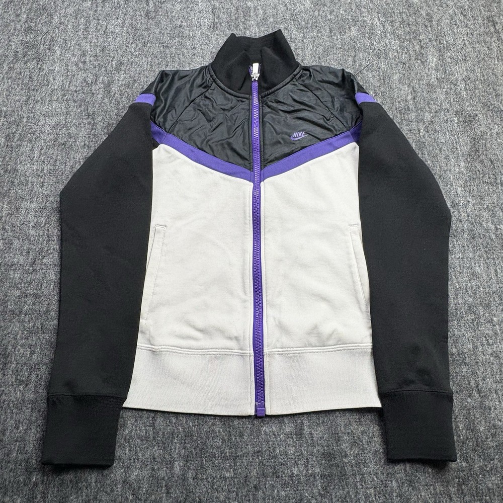 Y2K Nike Sportswear Track Jacket Women’s S White Purple Full Zip
