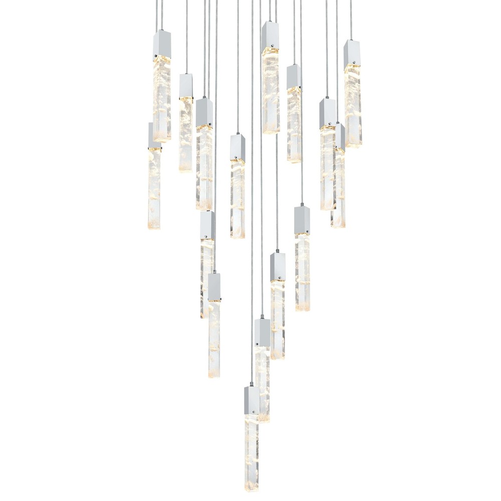 Elegant Chrome Crystal Chandelier 36 Inch Wide Aurora Lighting Fixture