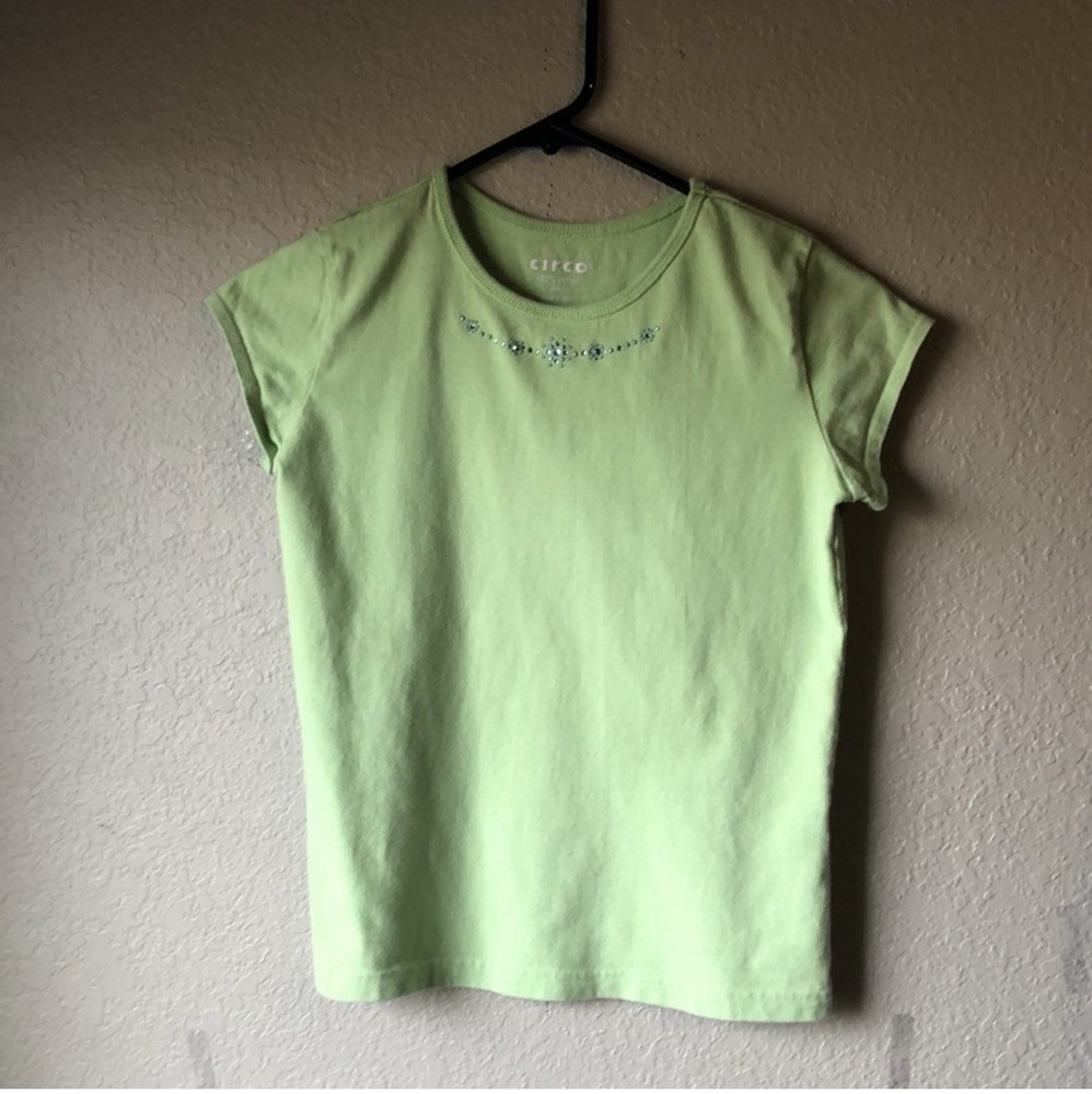 Circo Shirt Girls Y2K Light Green Short Sleeve Tee Shirt Casual Top Girls Large