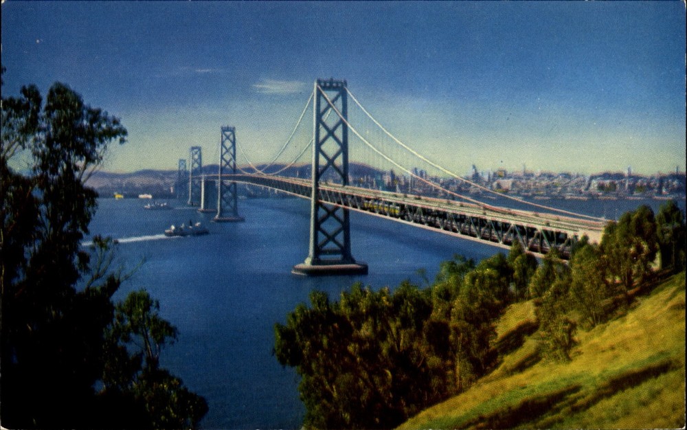 San Francisco Oakland Bay Bridge ~ California ~ 1950s