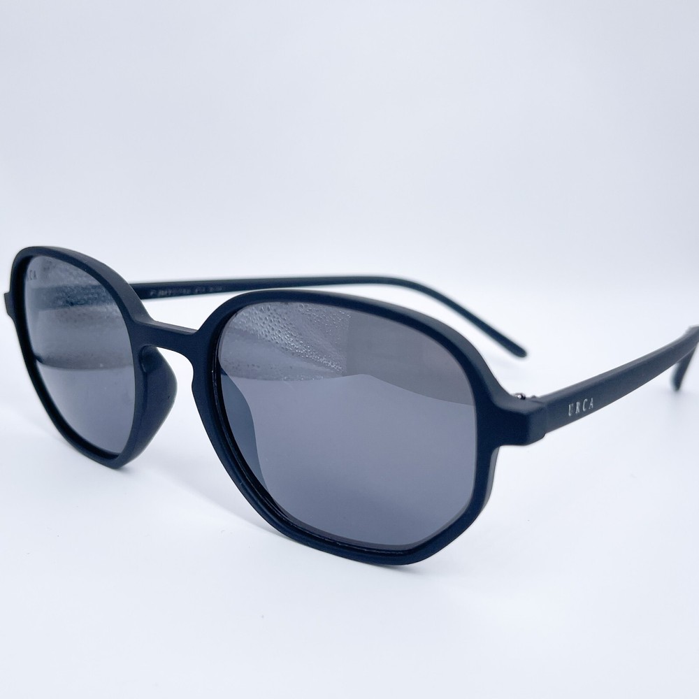 URCA CJH72216 Matte Black Oval Sunglasses with Smoke Lenses