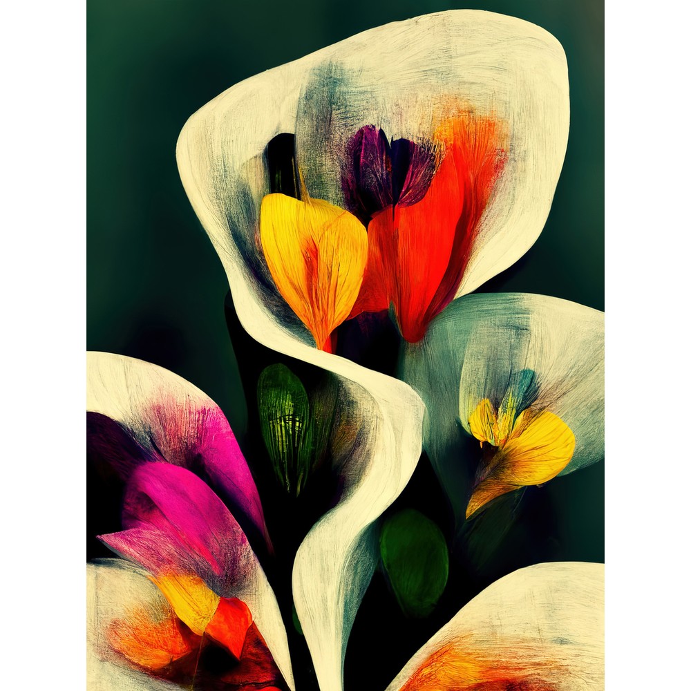 Abstract Autumnal Floral Bouquet Painting Huge Wall Art Poster Print Giant