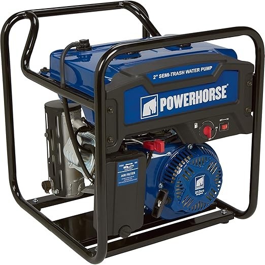 Powerhorse Extended Run Semi-Trash Water Pump, 2in. Ports, 7860 GPH, 212cc OHV