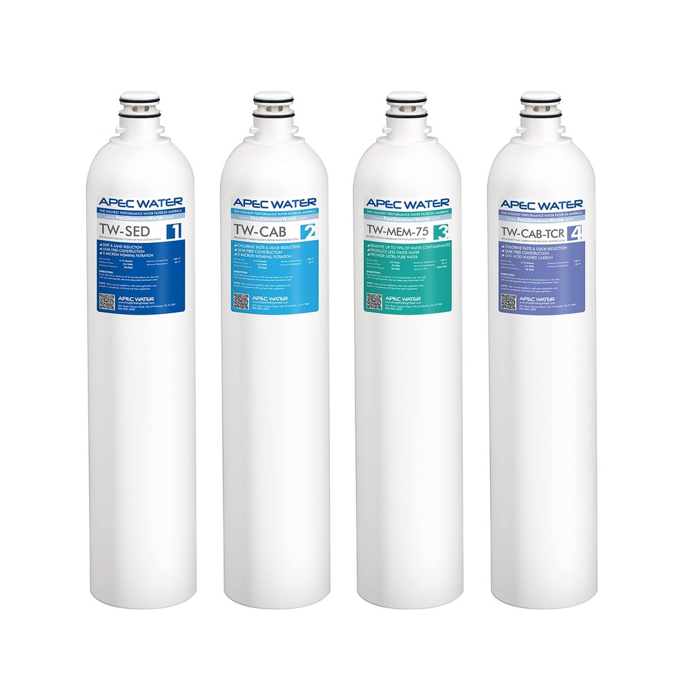APEC FILTER-MAXTWIST 75 GPD Complete Replacement Filter Set for Twist Lock Re...