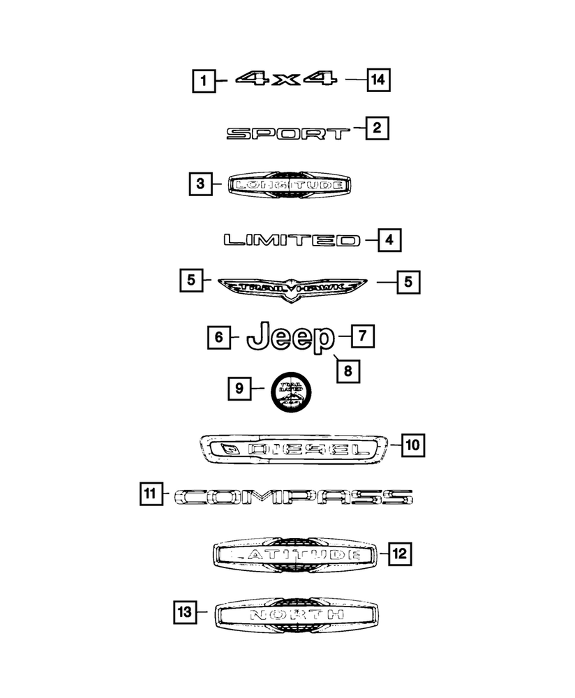 Genuine Mopar Lift-Gate Nameplate 68243722AA - OEM Replacement