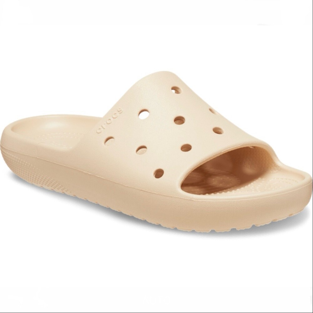 Crocs Classic Slides Sandals V2 Summer Shoes Shiitake Cream Beige Womens Size 9