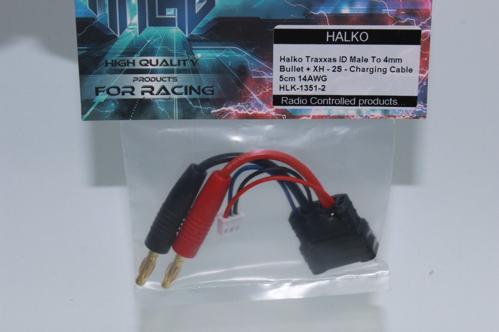 Traxxas ID Male to 4mm Bullet + XH Adapter Cable for 2S Charger 1350-2 1351-2