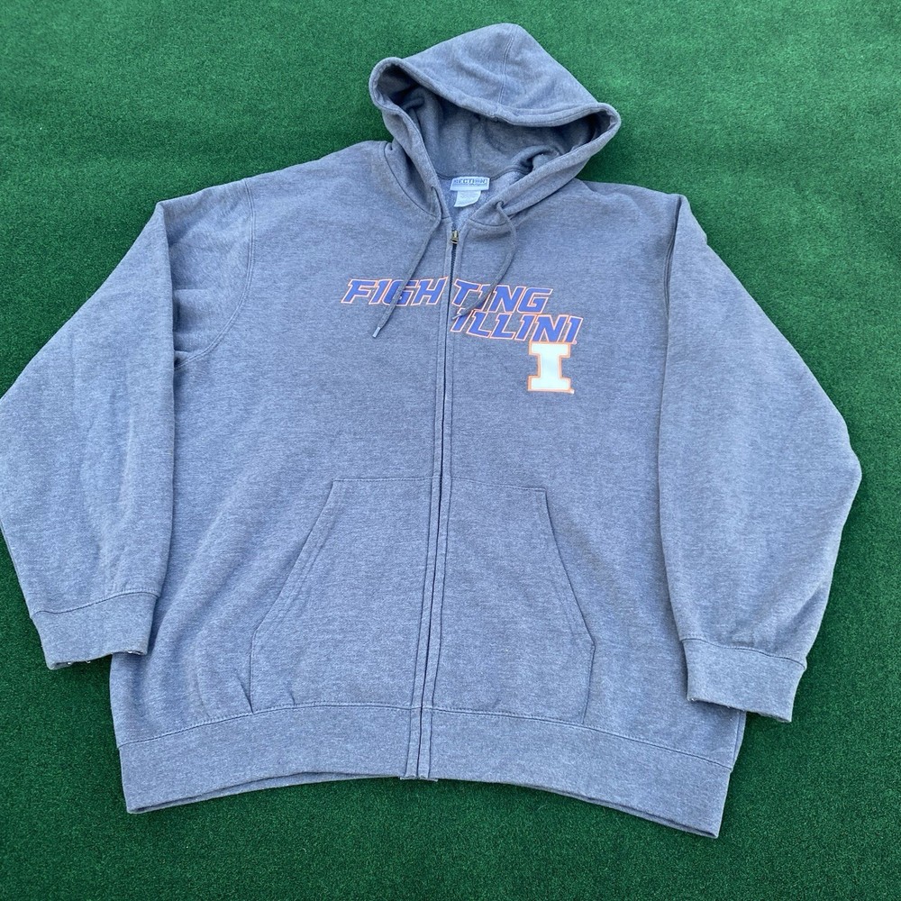 Illinois Fighting Illini Zip Up Hoodie Size 2XL  Majestic Section 101 NCAA