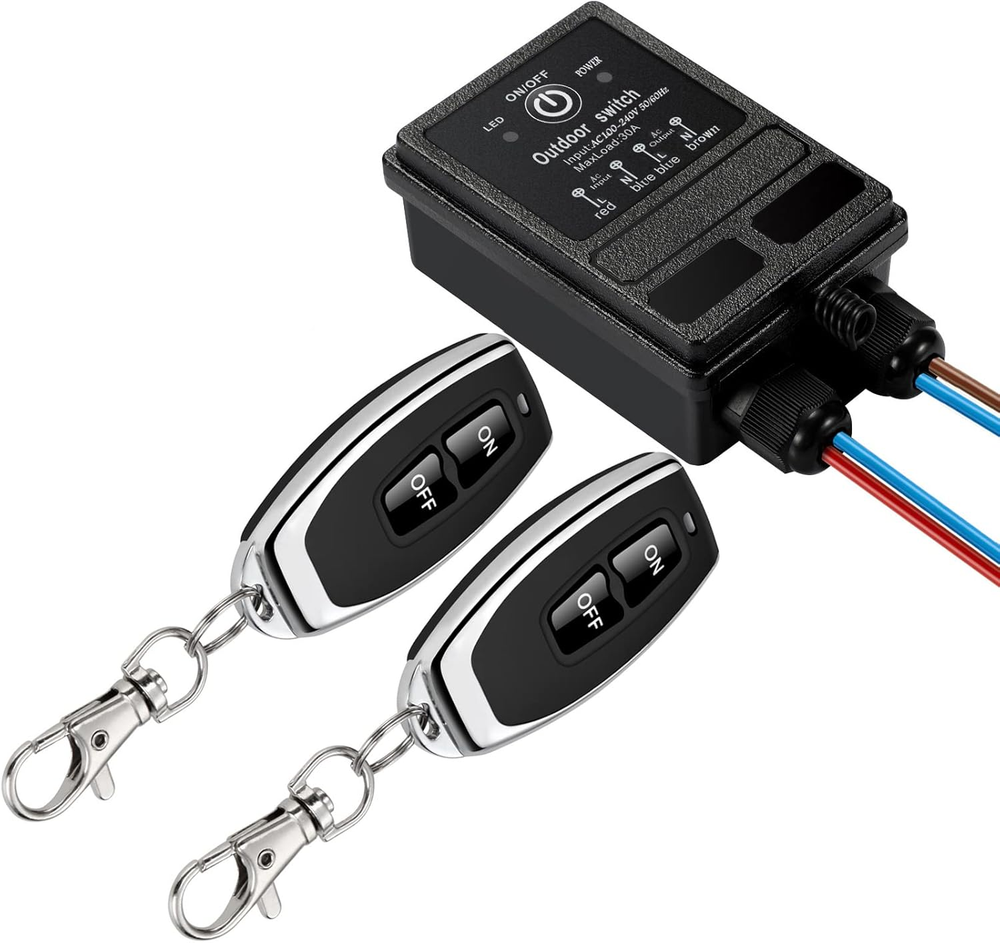 Wireless Lights Swicth Kit,Waterproof Remote Power Switch, AC 110V/120V/240V/ 40
